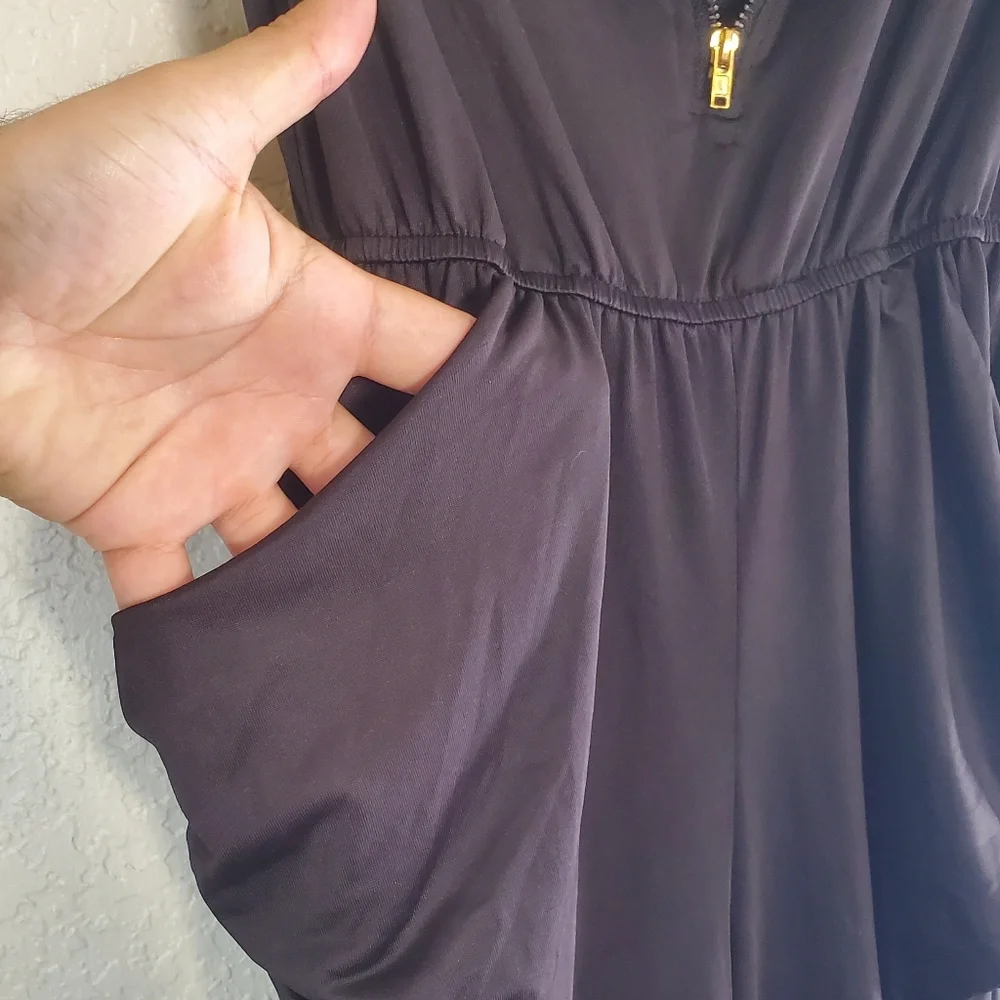 Forever21 Sexy Gild Zipper & Black Jumper Romper Size S - Picture 4 of 12